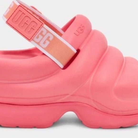 UGG  Women's Size 9 Platform Aww Yeah Strawberry Cream Slingback Sandals Shoes - Picture 2 of 8